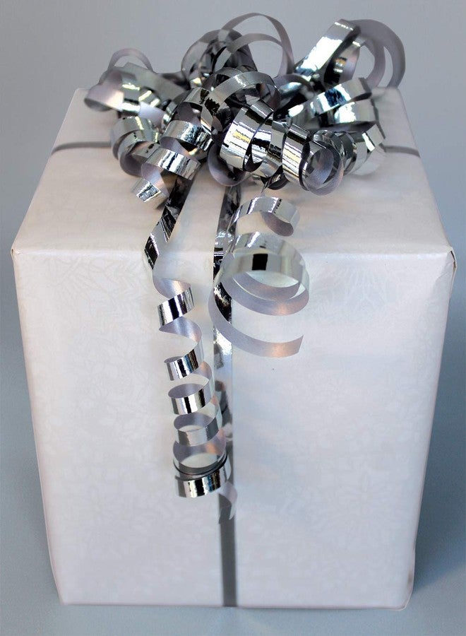 أوليفان شريط فضي مجعد لتغليف الهدايا، شريط أحمر مجعد رفيع، شريط معدني لامع لتغليف هدايا عيد الميلاد وأكاليل الزهور، وتزيين حفلات أعياد الميلاد/رأس السنة، وتغليف الهدايا، 500 ياردة - Image 5